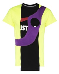 mehrfarbiges bedrucktes T-Shirt mit einem Rundhalsausschnitt von LUEDE