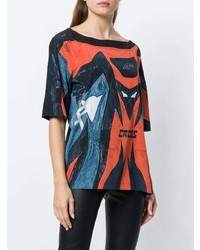 mehrfarbiges bedrucktes T-Shirt mit einem Rundhalsausschnitt von A.F.Vandevorst
