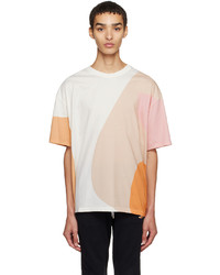 mehrfarbiges bedrucktes T-Shirt mit einem Rundhalsausschnitt von MAISON KITSUNÉ