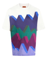mehrfarbiges bedrucktes T-Shirt mit einem Rundhalsausschnitt von Missoni