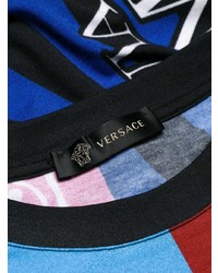 mehrfarbiges bedrucktes T-Shirt mit einem Rundhalsausschnitt von Versace