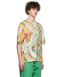 mehrfarbiges bedrucktes T-Shirt mit einem Rundhalsausschnitt von Acne Studios