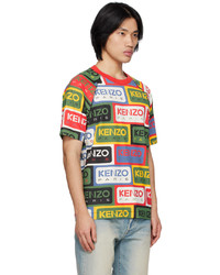 mehrfarbiges bedrucktes T-Shirt mit einem Rundhalsausschnitt von Kenzo