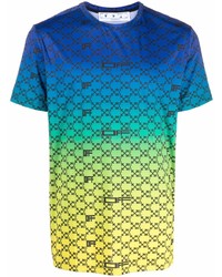 mehrfarbiges bedrucktes T-Shirt mit einem Rundhalsausschnitt von Off-White