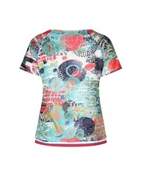mehrfarbiges bedrucktes T-Shirt mit einem Rundhalsausschnitt von Paprika