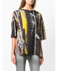 mehrfarbiges bedrucktes T-Shirt mit einem Rundhalsausschnitt von Versace Jeans