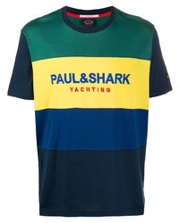 mehrfarbiges bedrucktes T-Shirt mit einem Rundhalsausschnitt von Paul & Shark