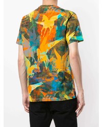 mehrfarbiges bedrucktes T-Shirt mit einem Rundhalsausschnitt von Etro