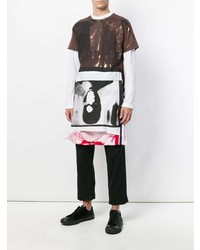 mehrfarbiges bedrucktes T-Shirt mit einem Rundhalsausschnitt von Raf Simons