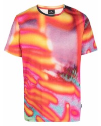 mehrfarbiges bedrucktes T-Shirt mit einem Rundhalsausschnitt von PS Paul Smith