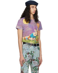 mehrfarbiges bedrucktes T-Shirt mit einem Rundhalsausschnitt von Molly Goddard