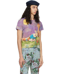 mehrfarbiges bedrucktes T-Shirt mit einem Rundhalsausschnitt von Molly Goddard