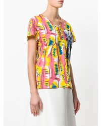 mehrfarbiges bedrucktes T-Shirt mit einem Rundhalsausschnitt von Marni