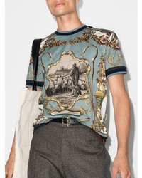 mehrfarbiges bedrucktes T-Shirt mit einem Rundhalsausschnitt von Dolce & Gabbana