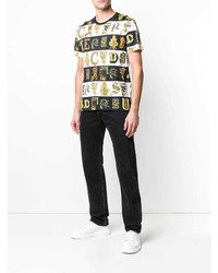 mehrfarbiges bedrucktes T-Shirt mit einem Rundhalsausschnitt von Versace