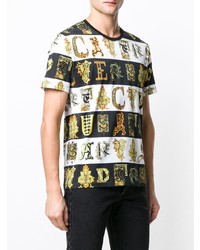 mehrfarbiges bedrucktes T-Shirt mit einem Rundhalsausschnitt von Versace