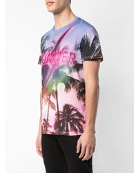 mehrfarbiges bedrucktes T-Shirt mit einem Rundhalsausschnitt von Balmain