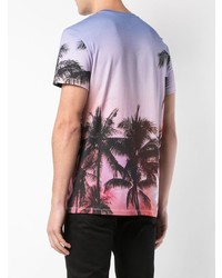 mehrfarbiges bedrucktes T-Shirt mit einem Rundhalsausschnitt von Balmain