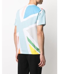 mehrfarbiges bedrucktes T-Shirt mit einem Rundhalsausschnitt von John Richmond