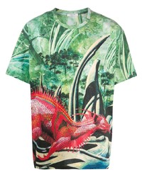 mehrfarbiges bedrucktes T-Shirt mit einem Rundhalsausschnitt von Valentino