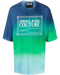 mehrfarbiges bedrucktes T-Shirt mit einem Rundhalsausschnitt von VERSACE JEANS COUTURE