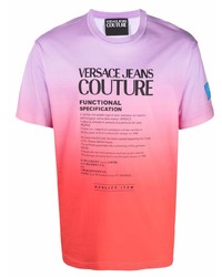mehrfarbiges bedrucktes T-Shirt mit einem Rundhalsausschnitt von VERSACE JEANS COUTURE