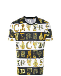 mehrfarbiges bedrucktes T-Shirt mit einem Rundhalsausschnitt von Versace