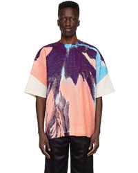 mehrfarbiges bedrucktes T-Shirt mit einem Rundhalsausschnitt von We11done