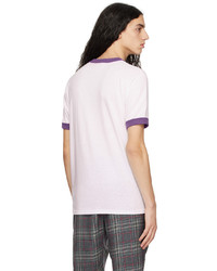 mehrfarbiges bedrucktes T-Shirt mit einem Rundhalsausschnitt von Anna Sui