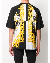 mehrfarbiges bedrucktes T-Shirt mit einem V-Ausschnitt von Versace