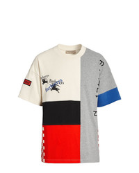 mehrfarbiges besticktes T-Shirt mit einem Rundhalsausschnitt von Burberry