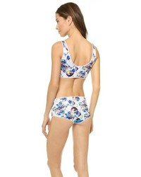 mehrfarbiges Bikinioberteil mit Blumenmuster von Clover Canyon