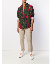 mehrfarbiges Camouflage Langarmhemd von Polo Ralph Lauren