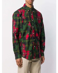 mehrfarbiges Camouflage Langarmhemd von Polo Ralph Lauren
