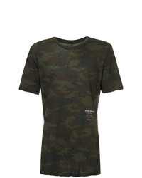 mehrfarbiges Camouflage T-Shirt mit einem Rundhalsausschnitt
