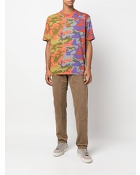 mehrfarbiges Camouflage T-Shirt mit einem Rundhalsausschnitt von Stone Island