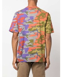 mehrfarbiges Camouflage T-Shirt mit einem Rundhalsausschnitt von Stone Island