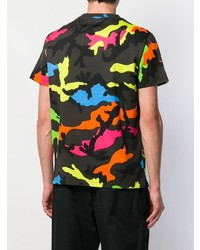 mehrfarbiges Camouflage T-Shirt mit einem Rundhalsausschnitt von Valentino