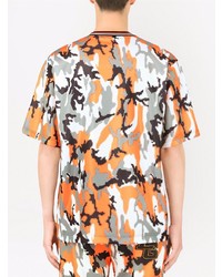 mehrfarbiges Camouflage T-Shirt mit einem Rundhalsausschnitt von Dolce & Gabbana