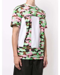 mehrfarbiges Camouflage T-Shirt mit einem Rundhalsausschnitt von Comme Des Garcons Homme Plus