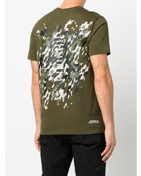 mehrfarbiges Camouflage T-Shirt mit einem Rundhalsausschnitt von Moose Knuckles