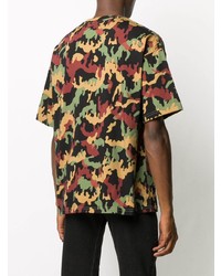 mehrfarbiges Camouflage T-Shirt mit einem Rundhalsausschnitt von 424