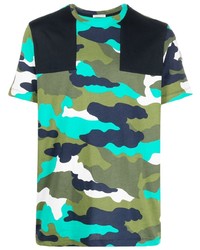mehrfarbiges Camouflage T-Shirt mit einem Rundhalsausschnitt von Moncler