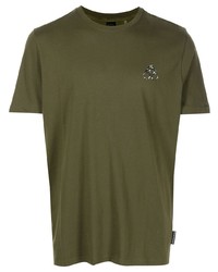 mehrfarbiges Camouflage T-Shirt mit einem Rundhalsausschnitt von Moose Knuckles