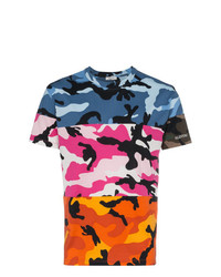 mehrfarbiges Camouflage T-Shirt mit einem Rundhalsausschnitt von Valentino