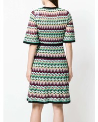 mehrfarbiges ausgestelltes Kleid mit Chevron-Muster von M Missoni