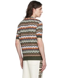 mehrfarbiges T-Shirt mit einem Rundhalsausschnitt mit Chevron-Muster von Missoni