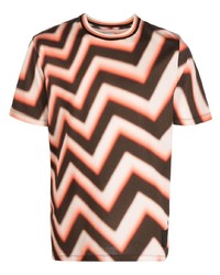 mehrfarbiges T-Shirt mit einem Rundhalsausschnitt mit Chevron-Muster von Paul Smith