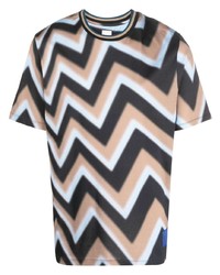 mehrfarbiges T-Shirt mit einem Rundhalsausschnitt mit Chevron-Muster von Paul Smith