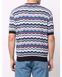 mehrfarbiges T-Shirt mit einem Rundhalsausschnitt mit Chevron-Muster von Missoni